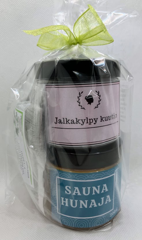 saunahunaja sekä jalkakylpykuutio